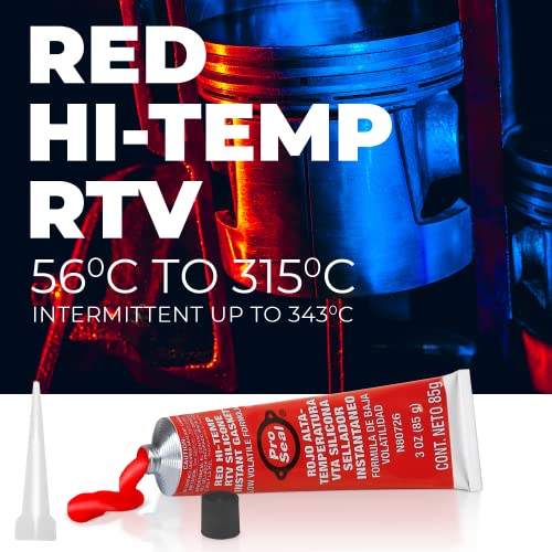 RTV Silicone Sealant, 3 oz Tube, Red (80726)