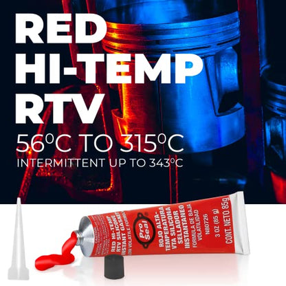 RTV Silicone Sealant, 3 oz Tube, Red (80726)