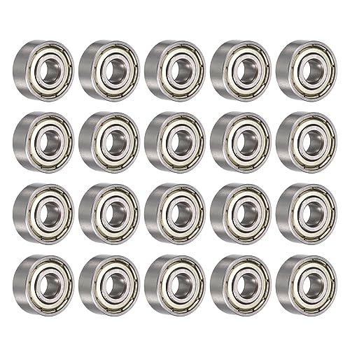 R188ZZ Deep Groove Ball Bearings, ID 1/4" x OD 1/2" x Width 3/16" Miniature Bearings, Double Metal Shielded Ball Bearing Chrome Steel Z2 Lever 20pcs