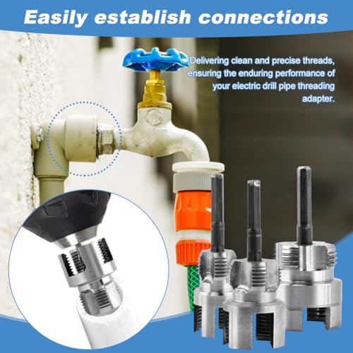 3Pcs PVC Pipe Threading Kit, 1/2, 3/4&1 Inch NPT Dual End PVC Cutting Set