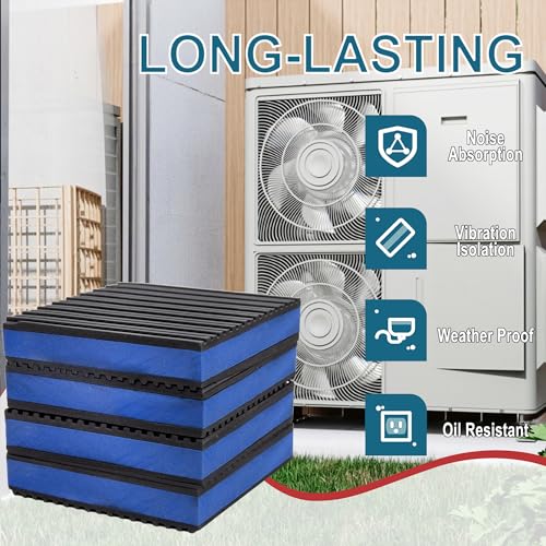 4-Pack Anti Vibration Pads, 4x4x7/8 Inch, EVA Rubber Isolation Mats