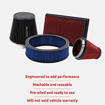 Spectre Universal Clamp-On Air Filter: High Performance, Washable Filter: Round Tapered; 3 in/3.5 in/4 in Flange ID; 6.719 in (171 mm) Height; 6 in (152 mm) Base; 4.75 in (121 mm) Top, SPE-8131, Black