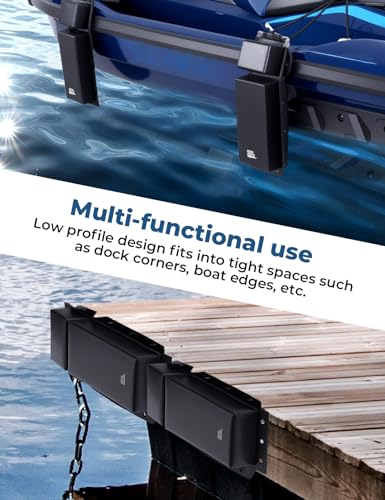 KEMIMOTO Boat Bumpers for Docking, Marine Dock Fender for Straight-Edge or Corner, Mounting Hardware Included, 2Pack PWC Fenders Boat Fenders Bumpers with 2 Ropes