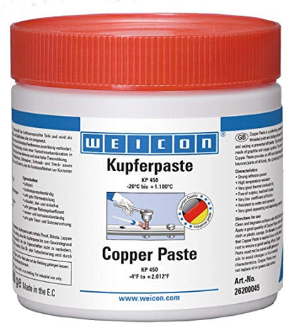 WEICON Copper Paste – High-Temperature Anti-Seize Lubricant and Assembly Compound – Protection and Release Agent for Screws, Joints and Sliding Parts (15.87oz (450g))