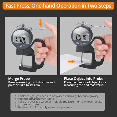 Neoteck Digital Thickness Gauge 1inch/25.4mm,0.0005inch/0.01mm Accuracy - color: Silver-grey, size: 0-1"/0.0005"