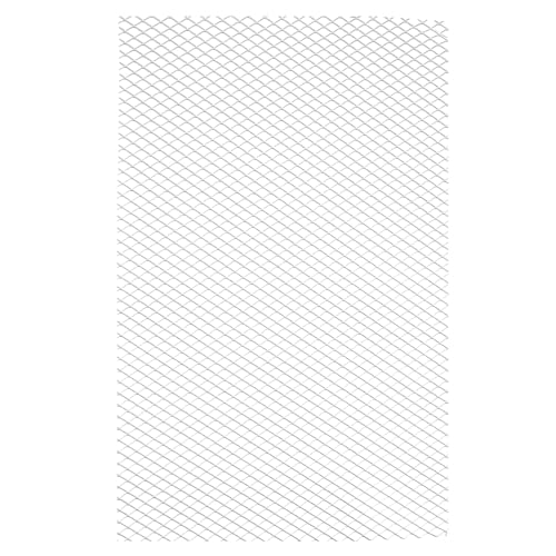 PATIKIL 9.8" L x 13" W Universal Car Grill Mesh, 7x12mm Diamond Hole Aluminum Mesh Expanded Perforated Metal Sheet for Ventilation Filtration Dryer Vent Guard Screen, Silver Tone - size: 9.8" x 13"