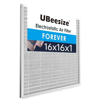 UBeesize 16x16x1 Air Filter Reusable Washable - size: 15.5" x 15.5" x 0.8"