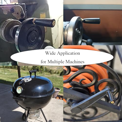 Revolving Handles Knob Handwheel M8 x 80mm Male Threaded Stem Lathe Crank Handle Trailer Jack Knob Thread Handle Grips Crank Hand Wheel with Nuts Machine Rotating Handles Black Plastic Metal 1 Set - size: M8 x 80mm-1P