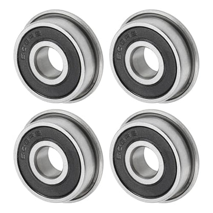 M METERXITY 4-Pack F608-2RS Flanged Ball Bearing, 8mm x 22mm x 7mm Double Rubber Seal Chrome (GCr15) Steel Deep Groove Ball Bearings for Wheelbarrow/Printer/Fax Machines/Power Tools - size: 8mm x 22mm x 7mm