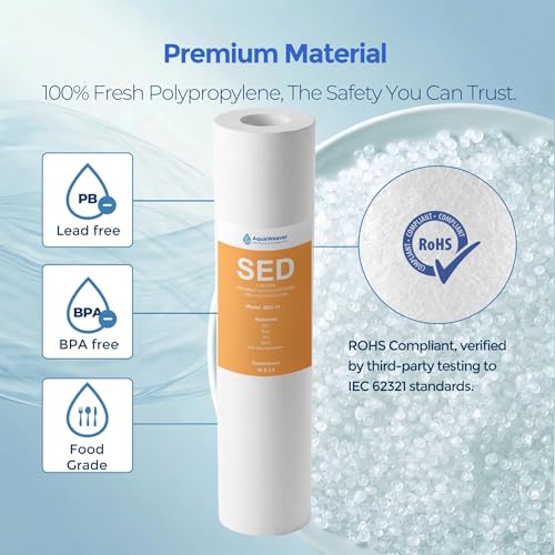 5 Micron 10" x 2.5" Sediment Water Filter Cartridge, 6 Pack