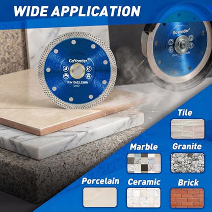 GoYonder 4.5 Inch Super Thin Diamond Saw Blade for Cutting Porcelain Tiles,Granite Marble Ceramics (4.5" -Blue (50 pcs)) - size: 4.5" - Blue (50 Count)