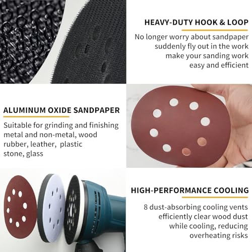 5" Hook & Loop Replacement Sander Pad RS034 & RS035 Compatible with Bosch Random Orbital Sander ROS20 ROS20VS GEX12V with 4 PCS Foam Pad & 36 PCS Sanding Discs 100 150 180 240 320 400 Grits - size: FIT RS034 & RS035