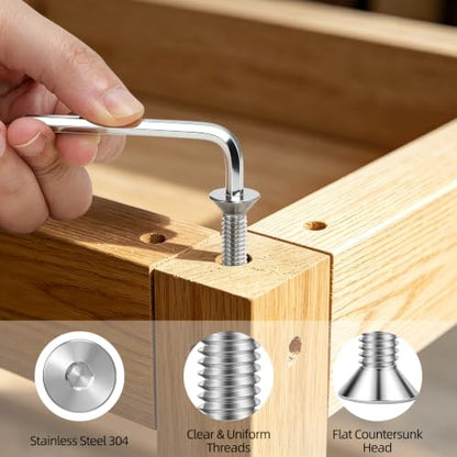 50 PCS 1/4"-20 x 1/2" Flat Head Socket Cap Screws Bolts, Countersunk Allen Bolts, Stainless Steel 304, Full Thread, Bright Finish, Screwdriver Included - color: Silver, size: 1/4"-20 x 1/2"