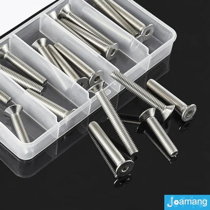 M8 x 40mm 45mm 50mm 55mm 60mm Flat Head Hex Socket Cap Screws Countersunk Bolts, Stainless Steel 304, Metric Allen Drive, Bright Finish, Fully Threaded, Assortment Kit 20PCS - size: M8x40/45/50/55/60 mm