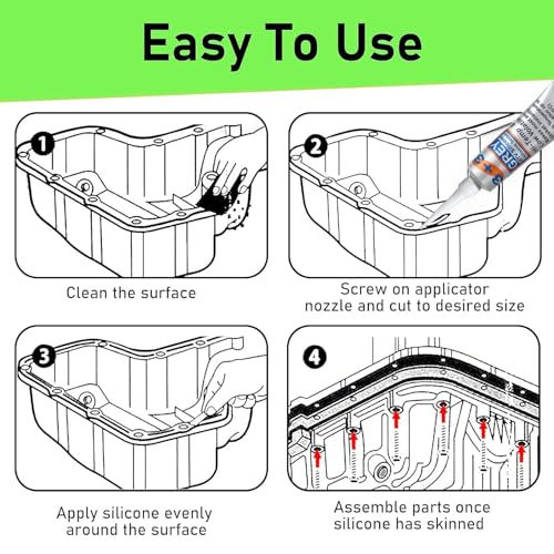 RTV Silicone Gasket Maker, Grey, 2-Pack - color: Grey 2Pack