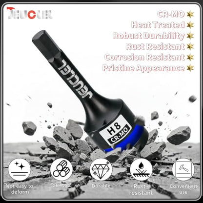 8mm Hex Impact Bit Socket, H8 1/2" Drive Allen Socket, Cr-Mo Steel - size: 1PC | H8 8MM