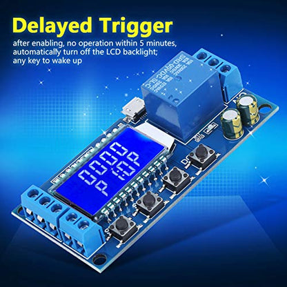 Oumefar Timer Delay Relay XY-LJ02 Cycle Trigger Delay Timer Switch Circuit Electronic Relay Module with LCD Display, 12V Timer Relay Delay Controller Module Support Micro USB 5V Input
