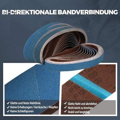 3/4 x 20.5 Inch Zirconia Sanding Belts, 40Pcs 10 Each of 40/60/80/120 Grits - style: 3/4‘’ x 20.5‘’-40Pcs
