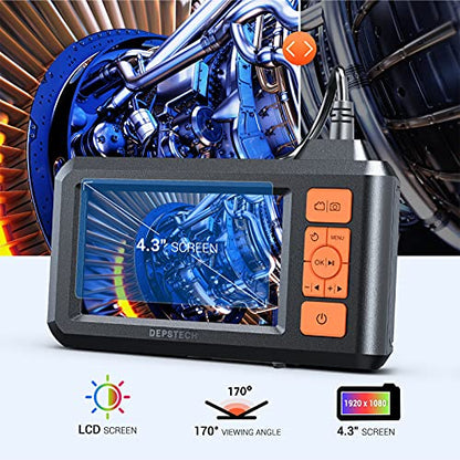 DEPSTECH Endoscope Camera with Light, Dual Lens Inspection Borescope 16.5FT - color: Orange