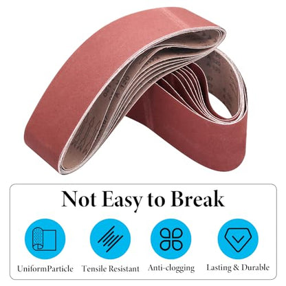 4 x 36 Sanding Belts 120 Grit, 15 Pack - color: 120 Grit, size: 4x36in