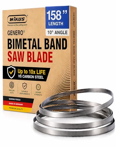 158" x 1 1/4" Sawmill Bandsaw Blade - Band Saw Wood Cutting Tools - Resharpenable Bi Metal Bandsaw with 10° Precision - Portable Band Saw Blades for Sawmill, 1.15 TPI, 0.042'' Thick, Woodworking Tools - size: 158'' X 1 1/4'' X 0.042''