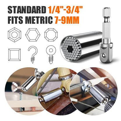 HANPURE Stocking Stuffers for Men & Women - Cool Stuff Magnetic Ratchet Screwdriver Set with Power Drill Adapter - Super Universal Socket Grip Gadgets for Him & Her - style: B-Magnetic Ratchet Screwdriver Set