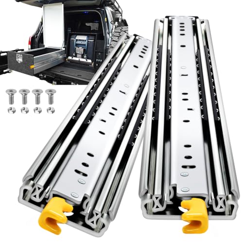 YENUO Locking Heavy Duty Drawer Slides Full Extension 12–60 Inch 500 LB - size: 14 Inch, style: Load:500 lb (With lock) -W:76mm