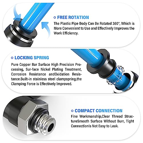 TAILONZ 4mm x M5 Push to Connect Elbow Fitting 10Pcs - size: 4mm OD M5