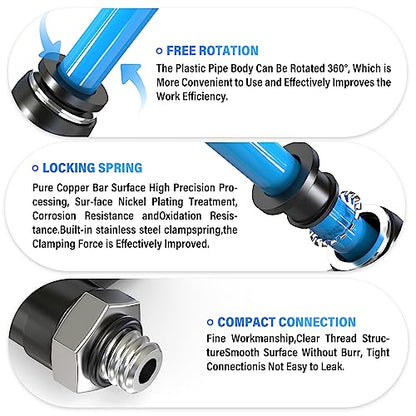 TAILONZ 4mm x M5 Push to Connect Elbow Fitting 10Pcs - size: 4mm OD M5