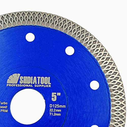 SHDIATOOL 5 Inch Diamond Saw Blade Cutting Porcelain Tile Ceramic Granite Marble Brick - size: 5 Inch(125mm)