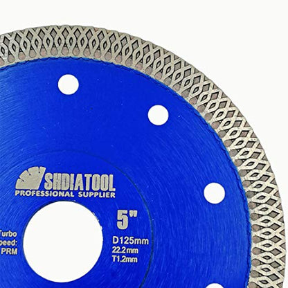SHDIATOOL 5 Inch Diamond Saw Blade Cutting Porcelain Tile Ceramic Granite Marble Brick - size: 5 Inch(125mm)