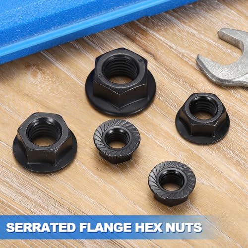 100Pcs Serrated Flange Hex Nuts M3-0.5-Coarse 304 Stainless Steel - color: Black, size: M3-0.5