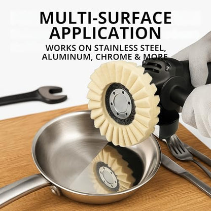 13PCS Aluminum Polishing Kit – 9 Felt Polishing Wheels for Grinder 3 Aluminum Buffing Compound Bars 1 Gloves Angle Grinder Kit for Metal Surface Finishing Rim Detailing DIY Garage Use - style: 13 PCS Beige Set