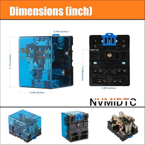 JQX-62F-2Z AC 110V 80A Electromagnetic Relay Set with Ring Terminal Copper Crimp Connector, Din Rail and Terminal Blocks End Stopper Bracket