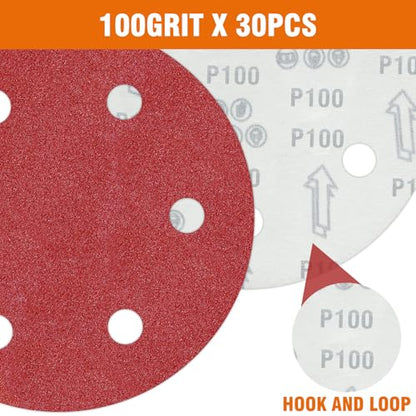 30 PCS 9 Inch Drywall Sanding Discs 100 Grit 6 Hole - color: 6 Hole, size: Grit 100
