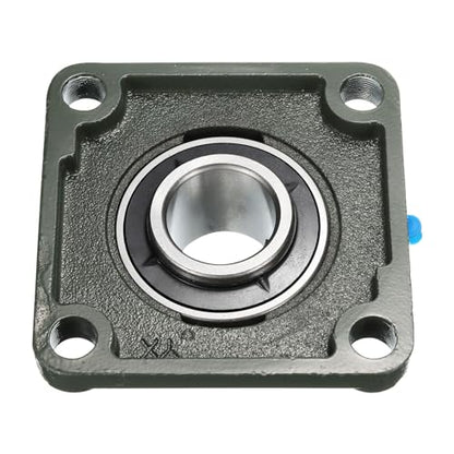 uxcell 2pcs UCF207-22 Pillow Block Bearings 1-3/8 inch Bore Self Alignment, Solid Cast Iron Base Square Flange Mounted Chrome Steel Bearings - size: UCF207-22