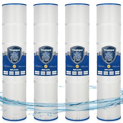 Yoojequa® CCP420 Pool Filter Cartridge Compatible with C-7471, Clean and Clear Plus 420, PCC105, FC-1977, R173576, 570-0425-07, 178584, 817-0106, 160301, 4 x 105 Sq. Ft Pool Filter Cartridge, 4 Pack - size: C-7471 4 Pack