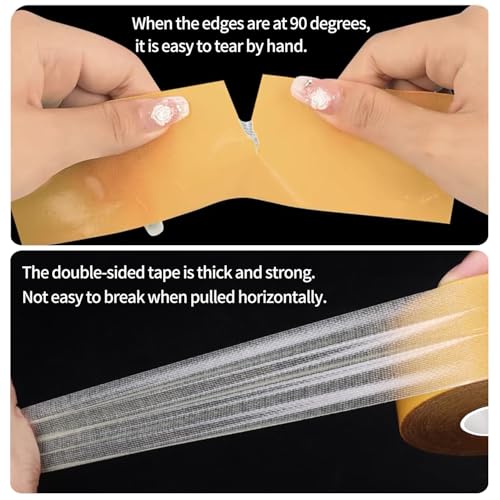 KAIYUER 3 Pack Double Sided Tape Heavy Duty,High Stickness Clear Tape for Making DIY Crafts, Paste Photo, Rug Fixed, Floor,Wall Decor,Office Decor,No Glue Residue,0.39in x 66FT, - size: 3Packx0.39"x66FT