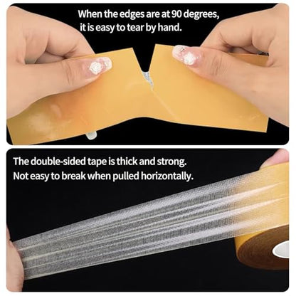 KAIYUER 3 Pack Double Sided Tape Heavy Duty,High Stickness Clear Tape for Making DIY Crafts, Paste Photo, Rug Fixed, Floor,Wall Decor,Office Decor,No Glue Residue,0.39in x 66FT, - size: 3Packx0.39"x66FT