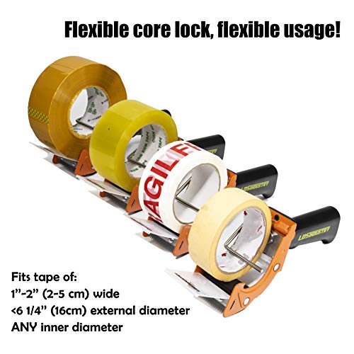 Rapid-Replace Packing Tape Dispenser Gun with Tape and Extra Blade, 2IN(50mm) Lightweight Ergonomic Industrial Handheld Tape Cutter for Carton, Packaging and Box Sealing (Orange) - color: Orange