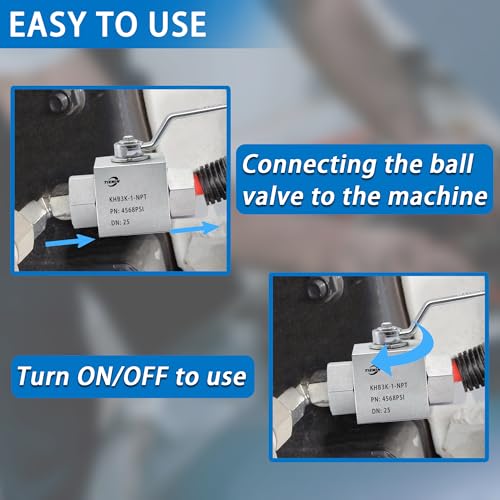 TieMin High Pressure Hydraulic Ball Valve 1 Inch 4568 PSI (315bar) High Pressure, Shut-Off 3 Way Hydraulic Ball Valve KHB3K 1" NPT - color: 1" NPT, size: 3-Way