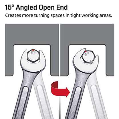 14-Piece Essential Metric Combination Wrench Set in Roll-up Pouch, No Skipped Metric Sizes 6mm - 19mm | Best Value Wrench Set, Ideal for General Household, Garage, Workshop, Auto Repairs, Emergency - size: 14-Piece Metric Set