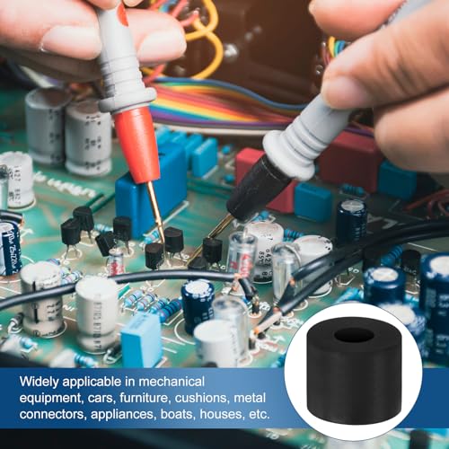 M METERXITY 20-Pack Rubber Spacer 0.39" ID 0.98" OD 0.79" Thick Neoprene Anti Vibration Pads Round Isolation Washers Bushings for Cars/Boats/Home/Machinery, Shock Noise Reduction Pads [Black] - size: 0.39" x 0.98" x 0.79"