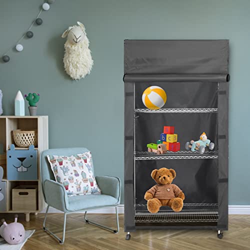 Storage Shelving Cover, Fits 36" W x 18" D x 72" H Shelving Unit - color: Black, size: 36"W x 18"D x 72"H