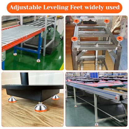4 Pcs Heavy Duty Leveling Feet Thread, 2.36" Dia Base Shockproof