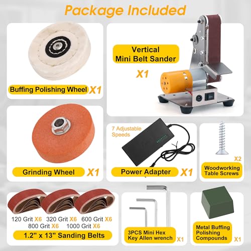 Mini Belt Sander for Knife Making, 3 IN 1 Electric Power Bench Belt Sanders - style: Vertical Belt Sander