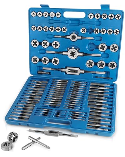 110PCS Metric Tap and Die Set, Metric Size M2-M18 Rethreading Kit