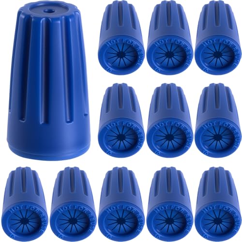 12 Pcs Waterproof Wire Nuts, 22AWG-12AWG Low Voltage Outdoor Electrical Cable Connectors, Landscape Wire Connector kit for Landscape Lighting, Irrigation Valves (Blue, Medium) - color: Blue, Medium