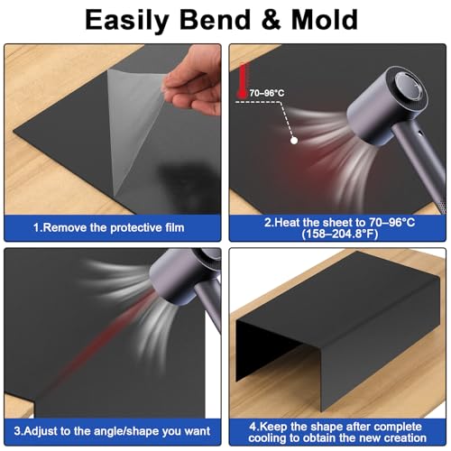 2Pack Black ABS Plastic Sheet 12" x 24" x 1/8" Thick Black Rigid Thermoplastic Sheet (Upgrade Surface) 3MM Flexible High Tensile ABS Moldable Plastic Panel for Crafts, DIY, Signs - color: Black, size: 12" x 24" x 1/8"
