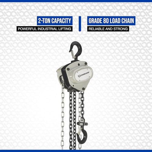 Strongway Manual Chain Hoist, 4,400-Lb. Capacity, 20ft. Lift